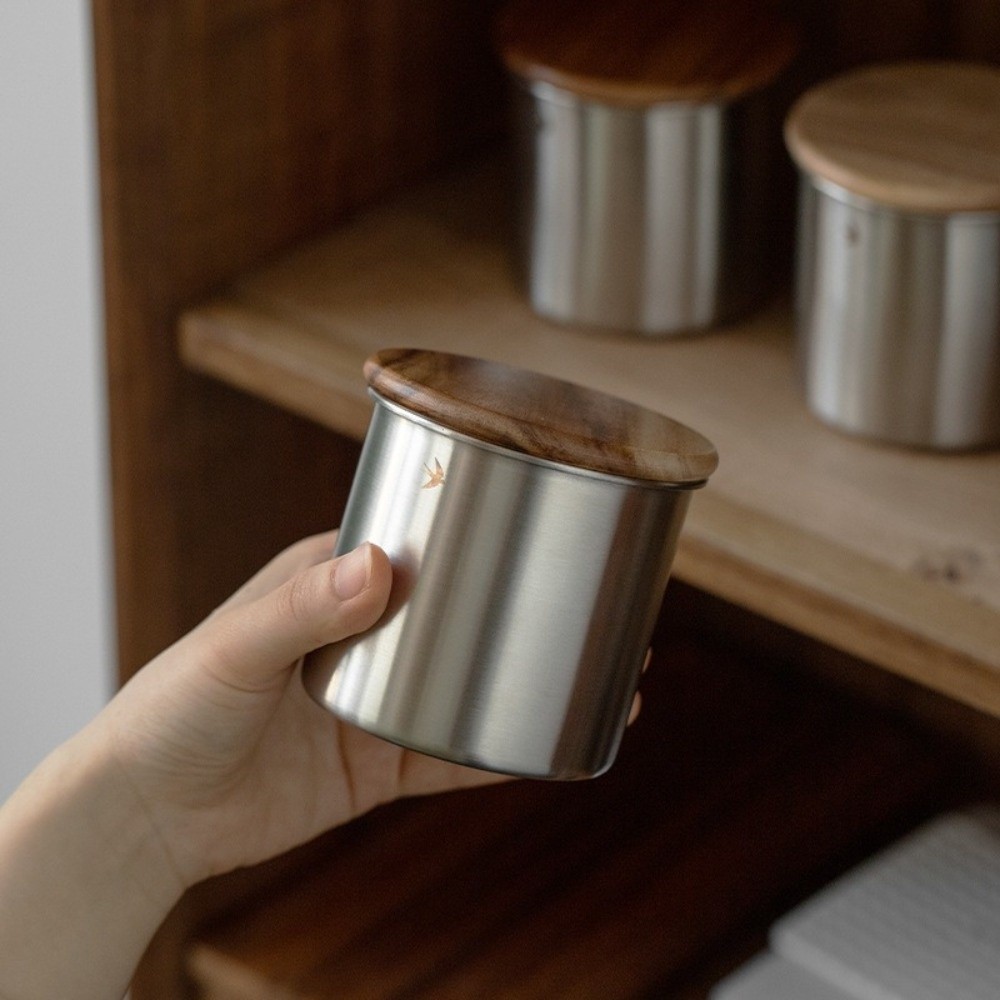 Food Storage News - กระปุกมัทฉะสแตนเลสใหม่ 380 มล. 560 มล. กระป๋องชาขนาดใหญ่