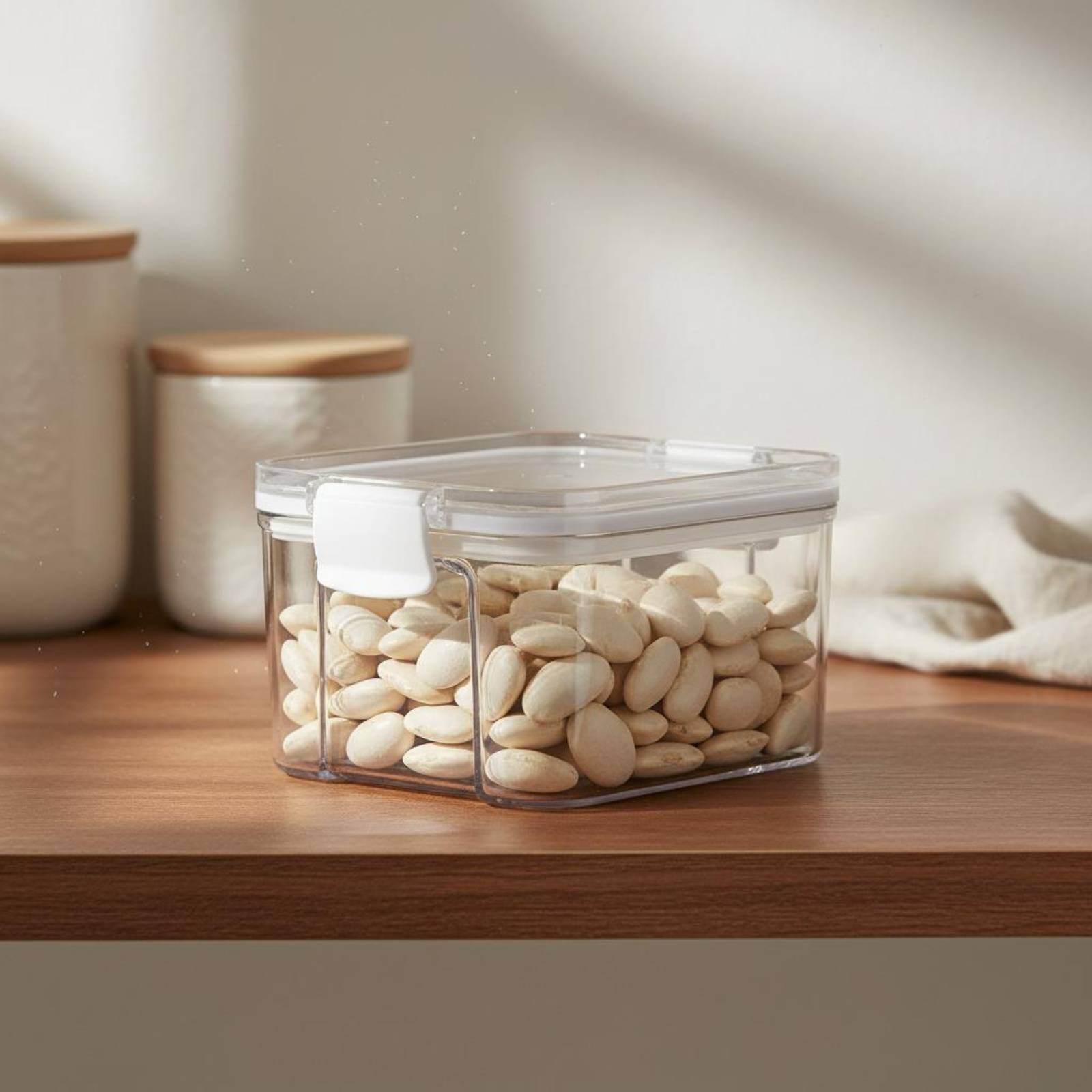Food Storage Plastic - ภาชนะเก็บอาหารสุญญากาศ ทนความชื้น กระปุกเก็บธัญพืชแบบปิดผนึก ภาชนะพลาสติกใสสำหรับวางบนเคาน์เตอร์