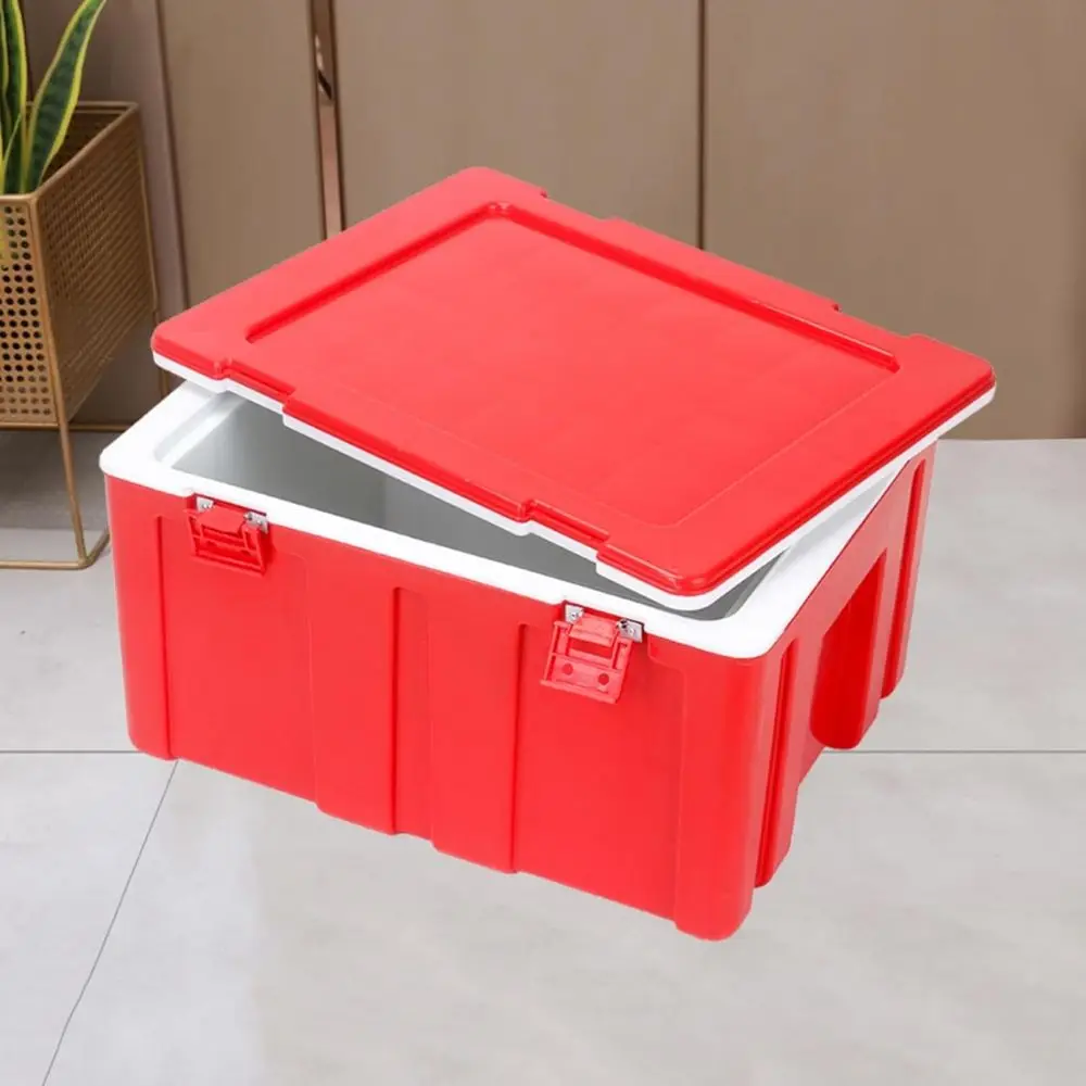 Food Storage In Cooler - กล่องเก็บความเย็นสำหรับแคมป์ปิ้งกลางแจ้งที่ทนทาน พร้อมหูจับด้านข้าง ใช้งานได้สองวัตถุประสงค์ทั้งเก็บความร้อนและความเย็นสำหรับอาหาร