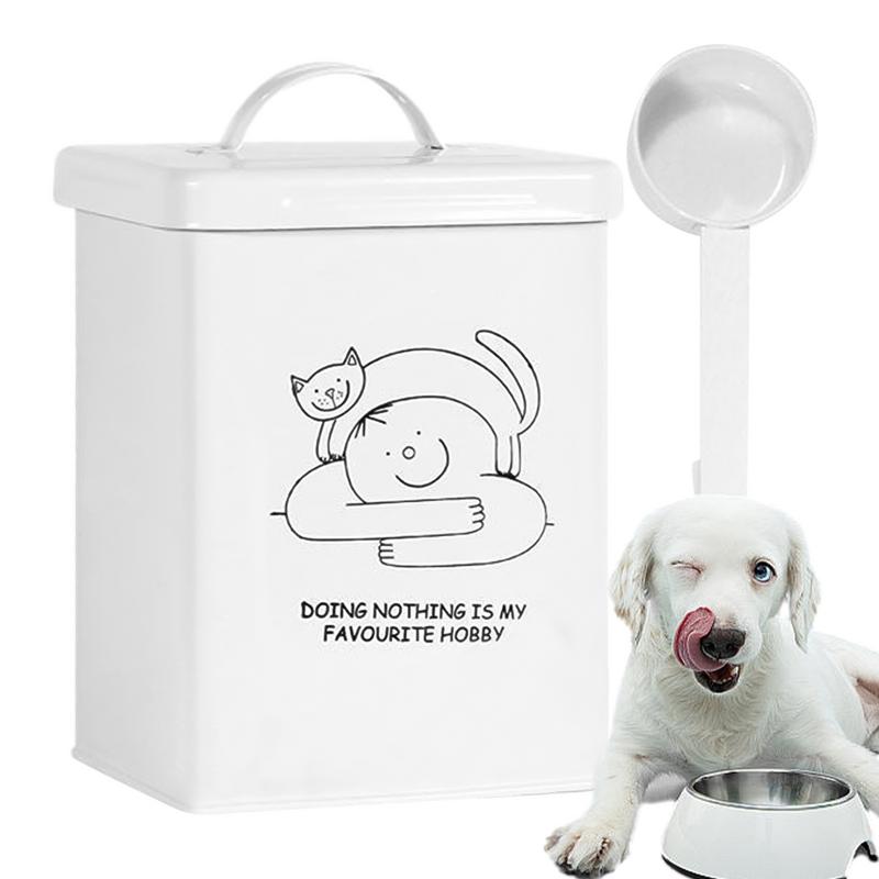 Food Storage For Dog - กล่องจัดเก็บกล่องเก็บสินค้าอาหารสุนัขกันน้ำ5L มีฝาปิดช้อนที่เก็บอุปกรณ์ในครัวเกรดอาหารพร้อมที่จับ