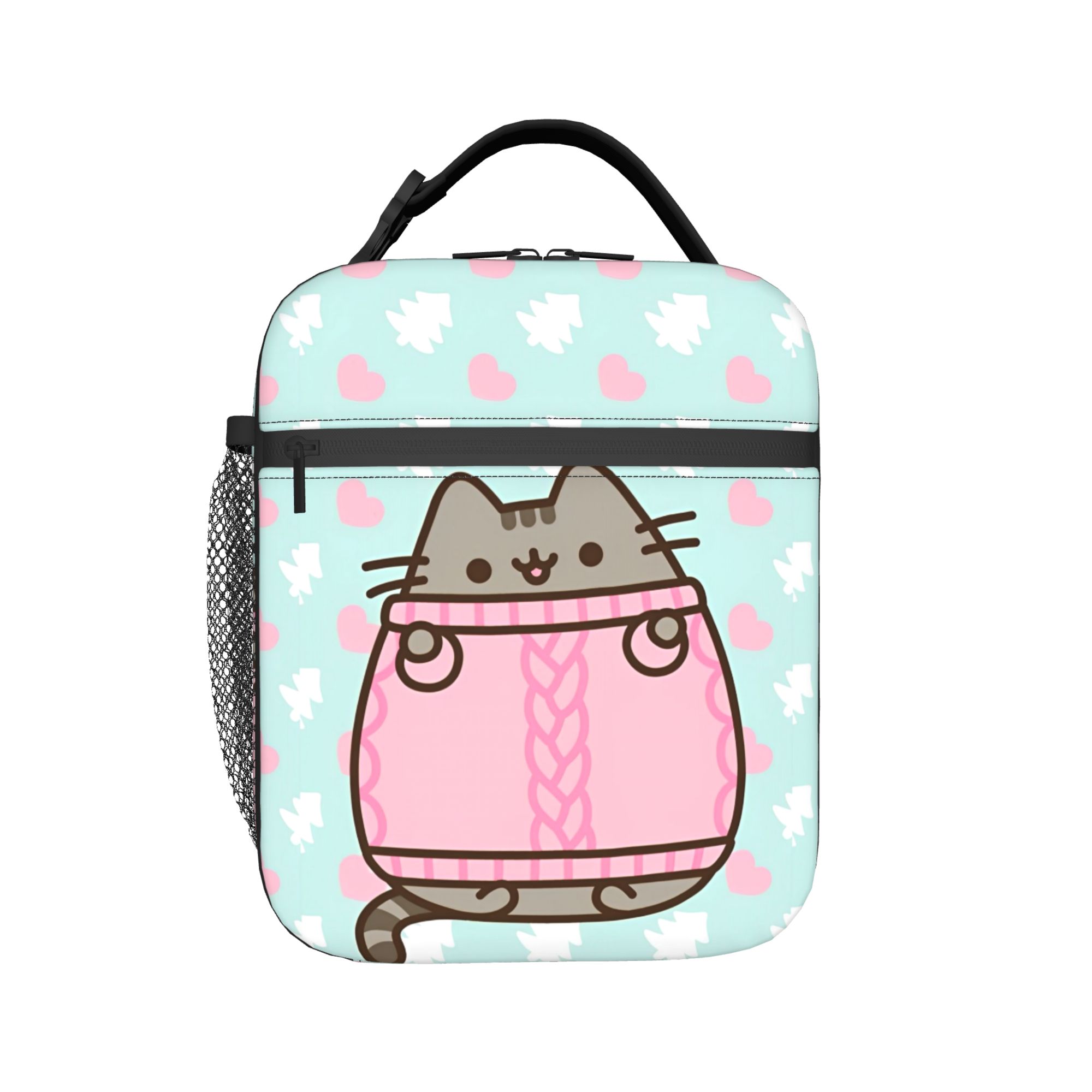 Food Storage In Cooler - กระเป๋าใส่อาหารกลางวันลายแมวน่ารักแบบพกพา P-Pusheencats กล่องเก็บอาหารแบบเก็บความเย็น กระเป๋าใส่อาหารกลางวัน กระเป๋าปิคนิคสำหรับนักศึกษา กระเป๋าเก็บอาหาร