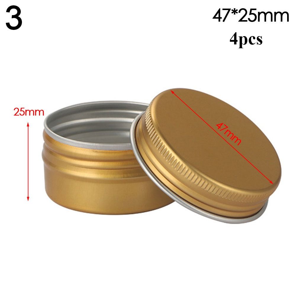 Food Storage News - ขวดเทียนใหม่ 4 ชิ้น สำหรับครีมบาล์ม กระป๋องชา ภาชนะเครื่องสำอาง