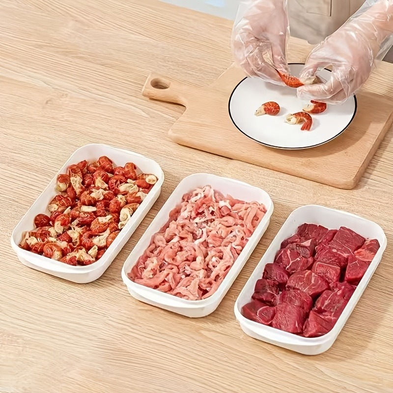 Food Storage Box Plastic - 1/3/10PC ตู้เย็นแบบพกพา กล่องเก็บเนื้อสด กล่องถนอมอาหาร สำหรับเก็บผลไม้แช่แข็ง ชุดอุปกรณ์ครัว