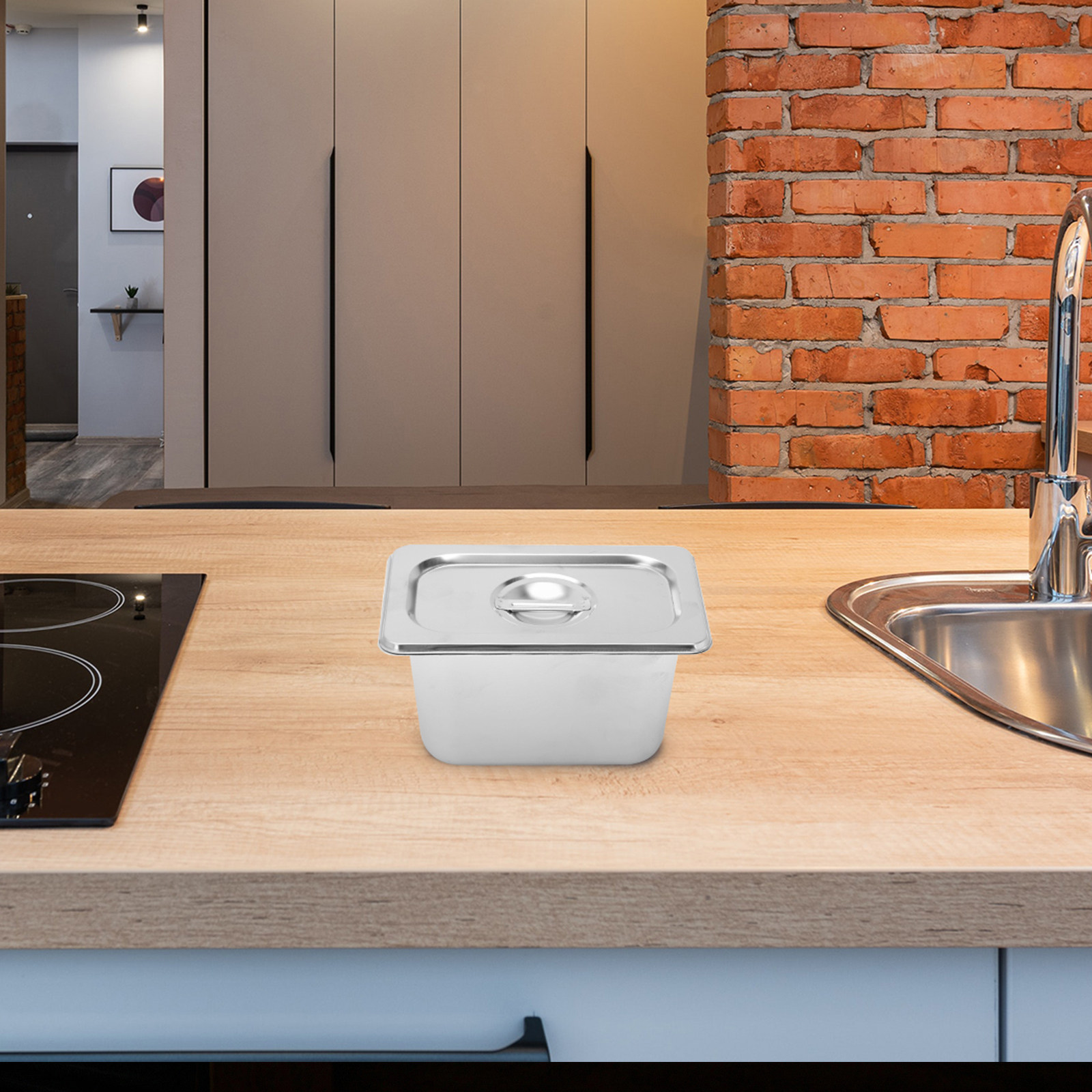 Food Storage Home - ชุดอ่างสแตนเลสสำหรับใส่ผลไม้และผัก ภาชนะเก็บอาหาร เกรดอาหาร แข็งแรง ทนทาน พร้อมฝาปิด