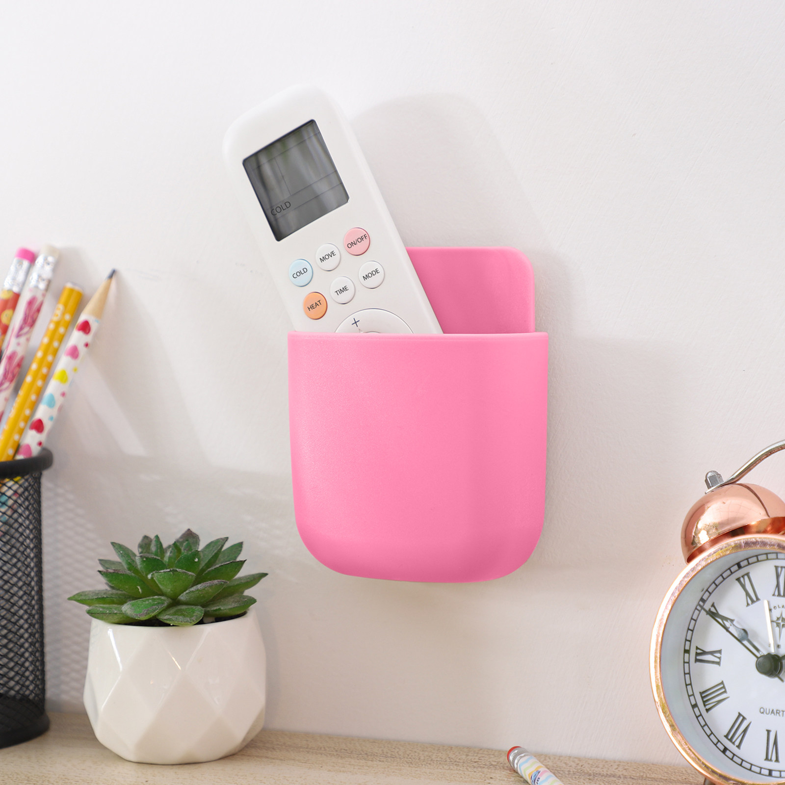 Food Storage And Organizer - กล่องเก็บของแบบโปร่งใสติดผนัง 3 ชิ้น สำหรับจัดเก็บรีโมทคอนโทรล โทรศัพท์มือถือ และของใช้จุกจิก