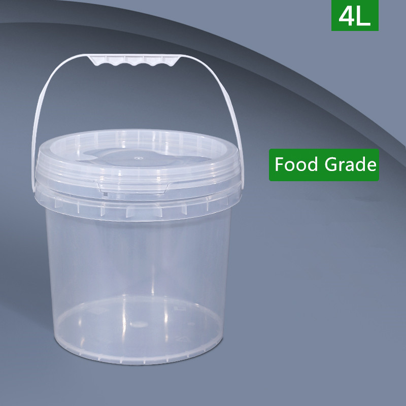 Food Storage Not Plastic - 1PC 4 ลิตรถังพลาสติกกลม Airtight ซีลของเหลวคอนเทนเนอร์เกรดอาหาร PP