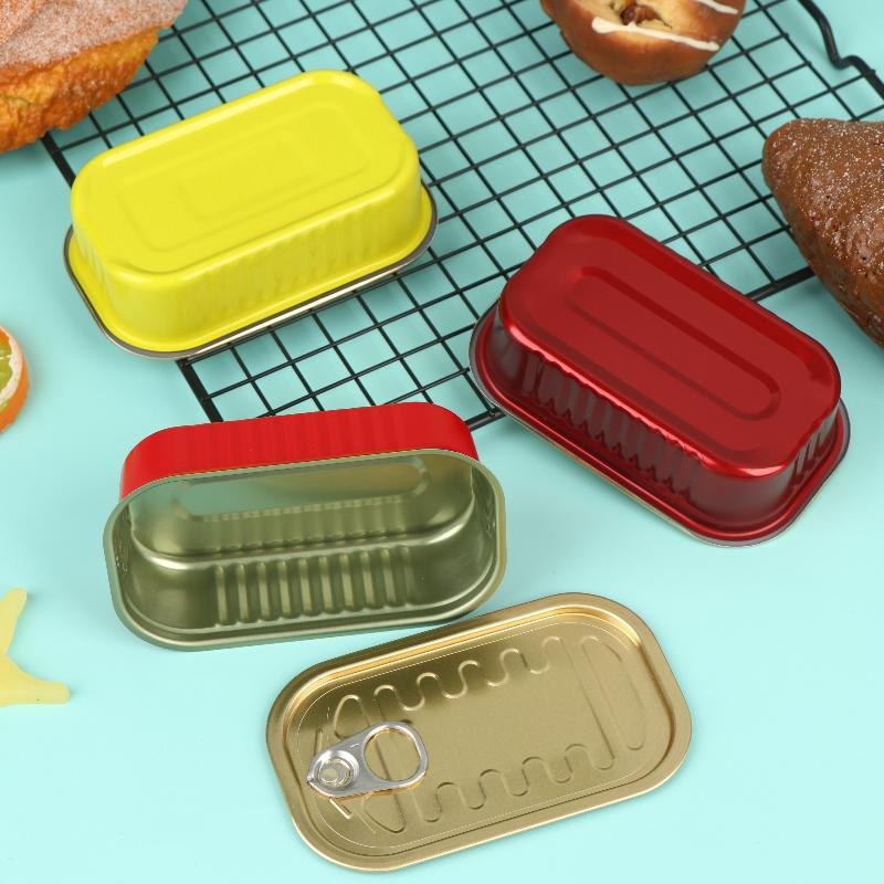 Food Storage And Organizer - กล่องเก็บของโลหะทรงสี่เหลี่ยมขนาดเล็ก 2 ชิ้น พร้อมฝาปิดแบบดึง, กล่องใส่อาหารอเนกประสงค์ขนาดเล็ก