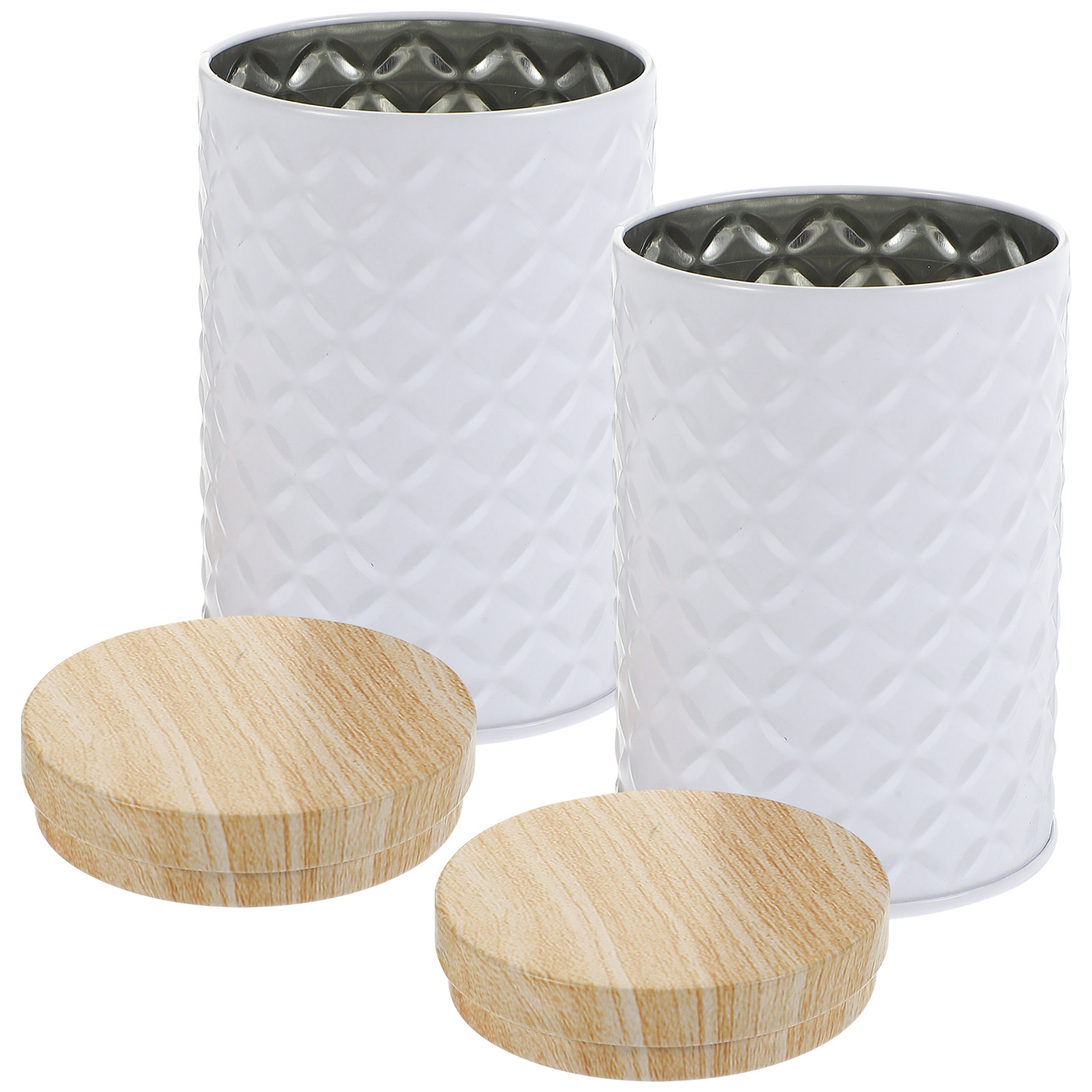 Food Storage And Organizer - กระปุกเก็บอาหาร 2 ชิ้น ทำจากแผ่นเหล็กเคลือบดีบุก เกรดอาหาร พร้อมฝาปิดกันรั่ว