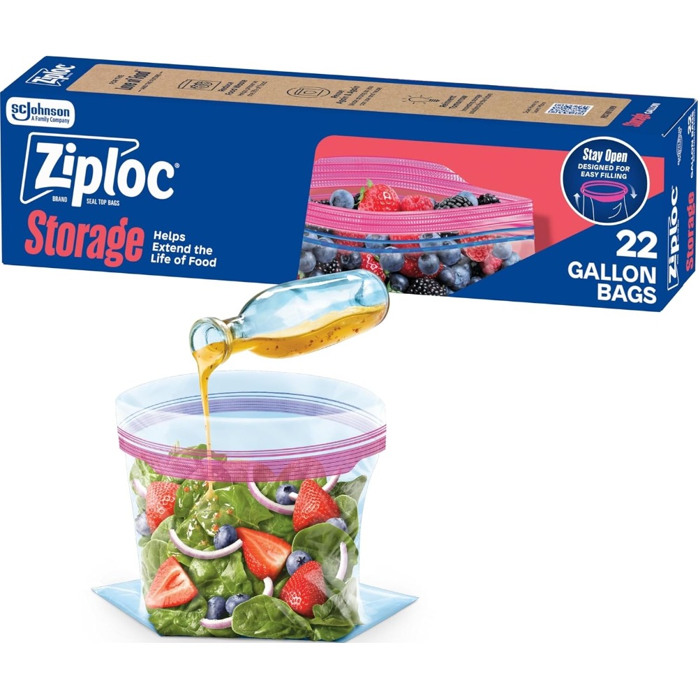 Food Storage Plastic - ถุงเก็บอาหารแบบตั้งได้ Gallon จำนวน 22 ใบ เติมง่าย
