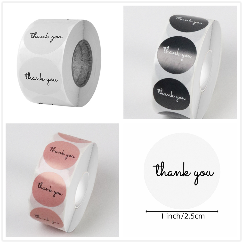 Food Storage Labels - สติกเกอร์ขอบคุณ 500 ชิ้น ม้วน ขนาด 25