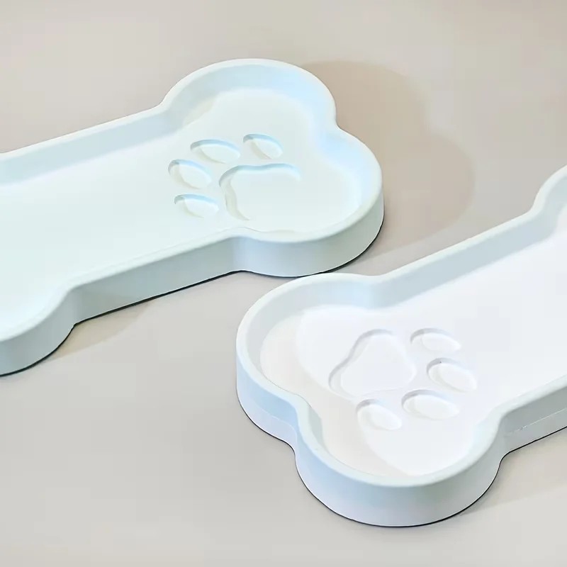 Food Storage For Dog - แม่พิมพ์ซิลิโคนรูปอุ้งเท้าแมวและกระดูกคุณภาพสูง ถาดเก็บของ ถาดโชว์เครื่องประดับ ของตกแต่งบ้าน ถาดอาหารสัตว์เลี้ยงแมวและสุนัข ทำจากยิปซัม