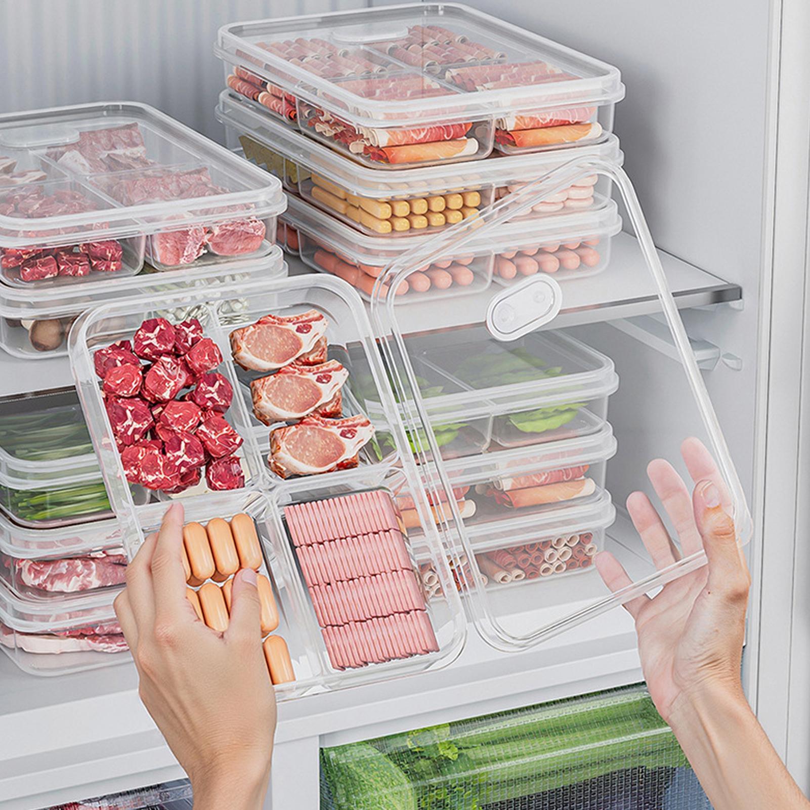 Food Storage Box Plastic - กล่องเก็บของในตู้เย็น 1 ชิ้น กล่องเก็บเนื้อสัตว์และผักเพื่อรักษาความสด กล่องเก็บอาหารโปร่งใส กล่องจัดระเบียบในครัว
