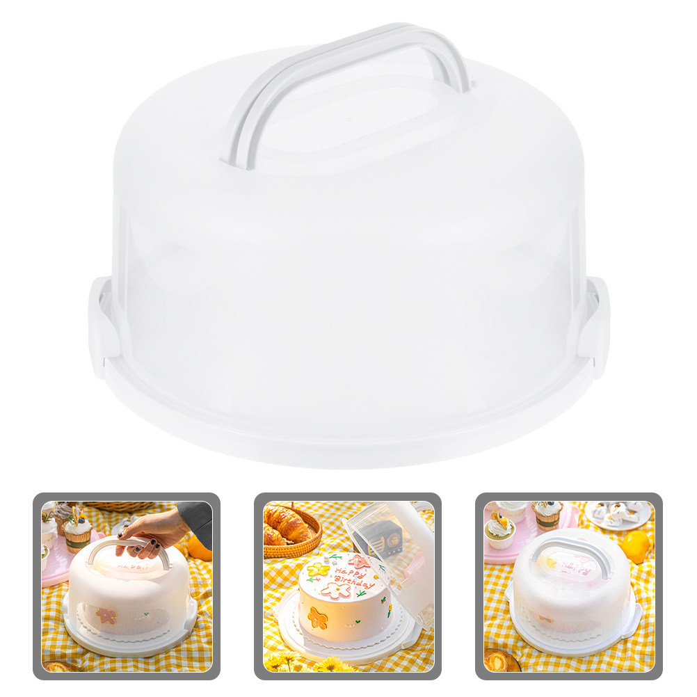 Food Storage Box Plastic - กล่องเก็บเค้กทรงกลมขนาด 10 นิ้ว วัสดุ PP เกรดอาหาร