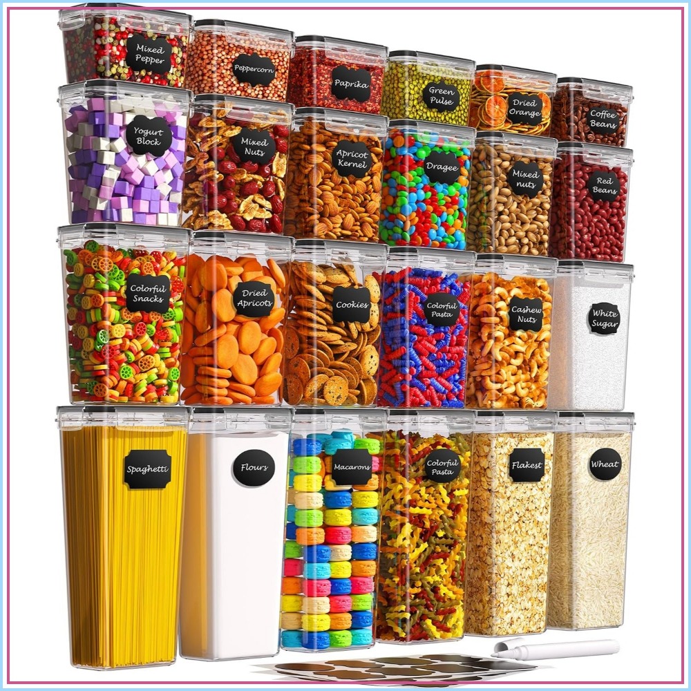 Food Storage Plastic - กล่องเก็บอาหารสุญญากาศ 24 ชิ้น พร้อมฝาปิด ปลอดสาร BPA