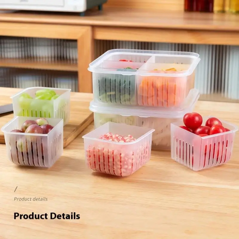 Food Storage Not Plastic - กล่องถนอมอาหารอเนกประสงค์สำหรับใช้งานกลางแจ้ง แบบหนา กล่องเก็บต้นหอม ขิง กระเทียม กล่องผลไม้แบบมีช่องปิดผนึก