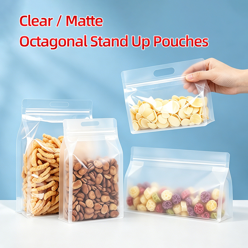 Food Storage Not Plastic - ถุงบรรจุภัณฑ์แบบซีลแปดด้าน ก้นแบน สำหรับเก็บอาหาร บรรจุขนม แพ็คขายส่ง 50