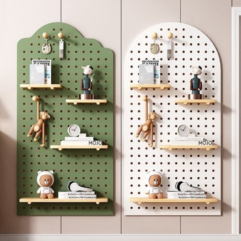 Food Storage Home - ชั้นวางของติดผนังไม้แบบมีช่องสำหรับตกแต่งบ้าน จัดเก็บของใช้ในบ้าน แผ่นจัดระเบียบแบบตะแกรง แผ่นเก็บของติดผนัง