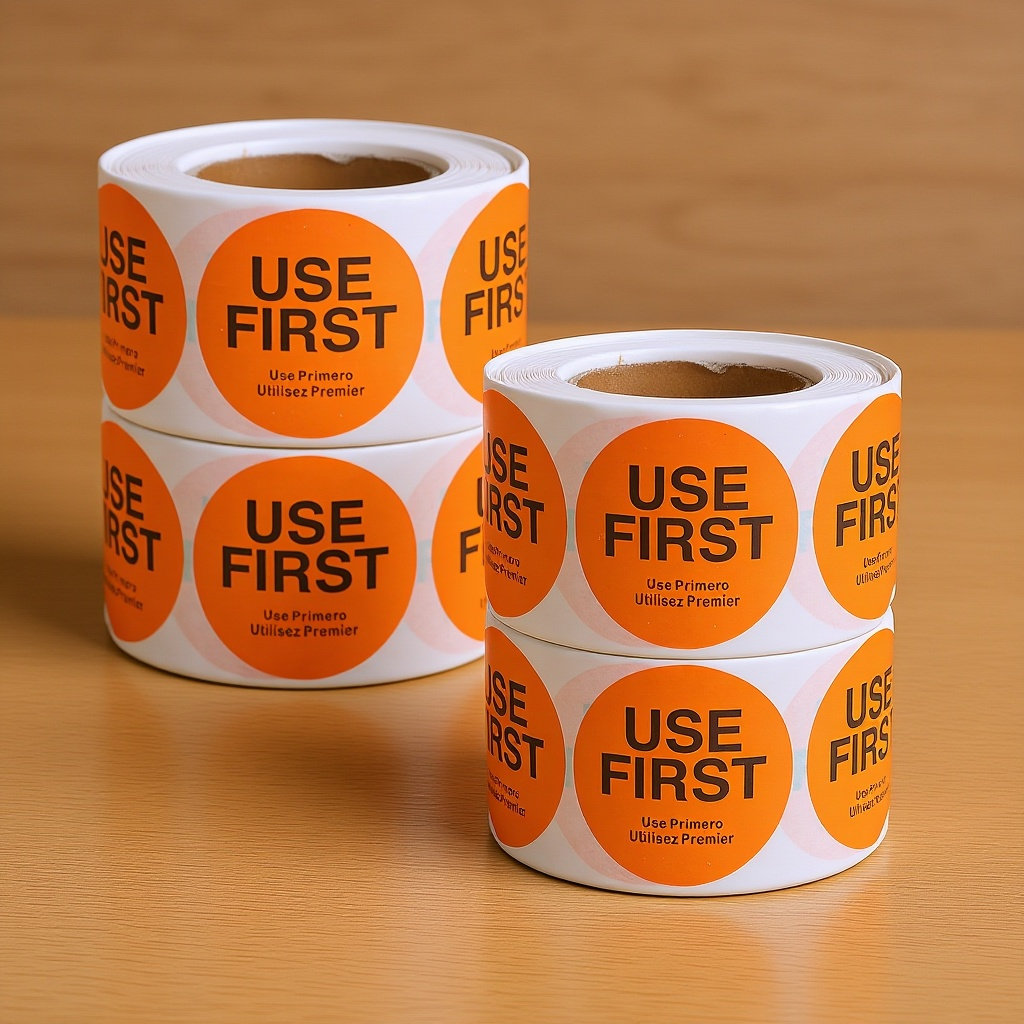 Food Storage Labels - สติกเกอร์ควบคุมสินค้าคงคลัง 4 ม้วน สำหรับใช้ในร้านอาหาร บริการอาหาร ครัว