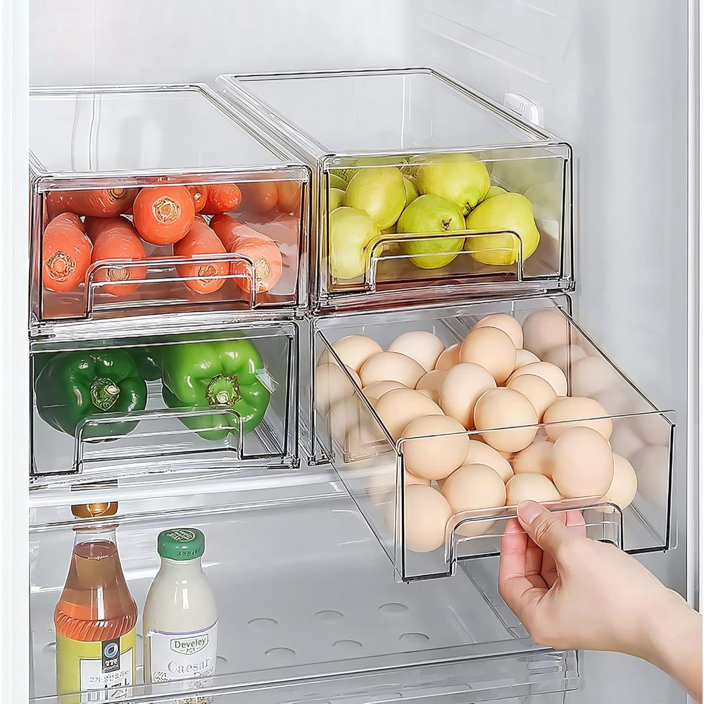 กล่องจัดระเบียบตู้เย็นแบบซ้อนไ - Food Storage Without Pantry บทวิจารณ์และราคา