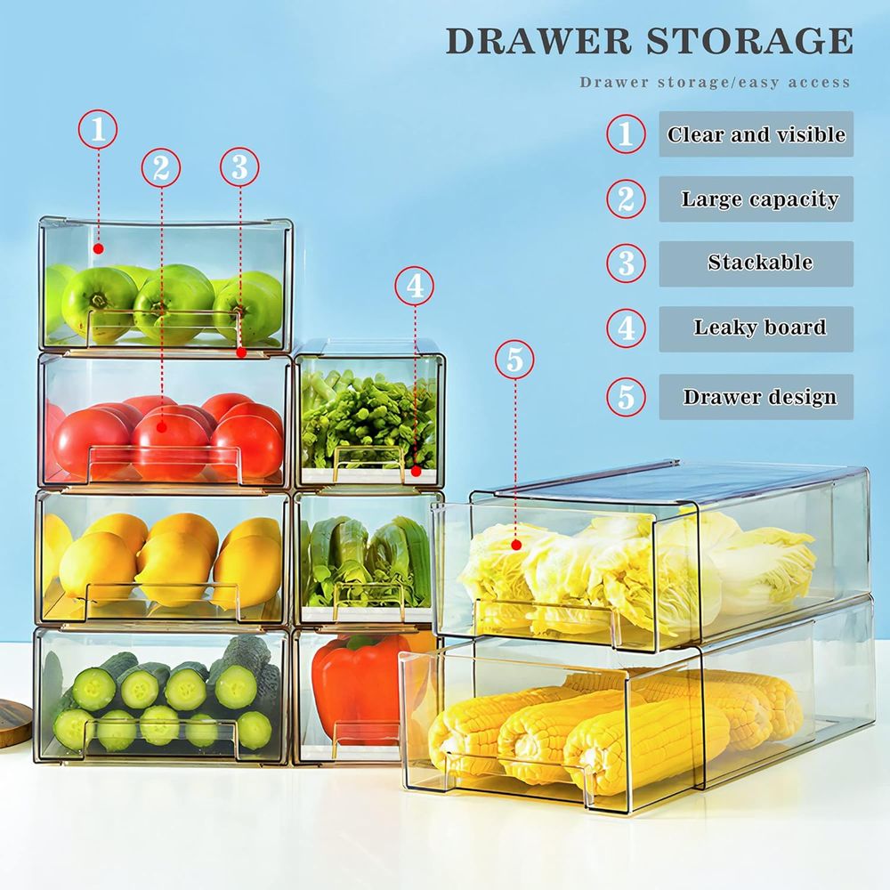 กล่องจัดระเบียบตู้เย็นแบบซ้อนไ - Food Storage Without Pantry บทวิจารณ์และราคา