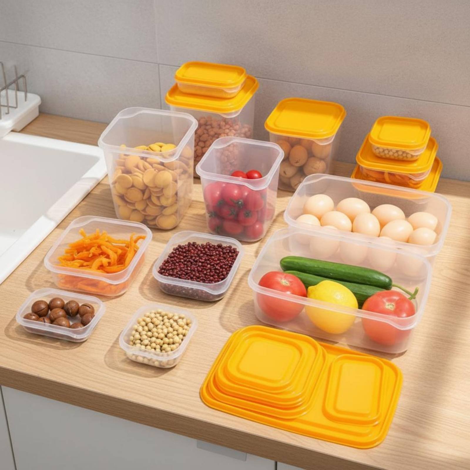 ชุดกล่องเก็บอาหารในตู้เย็น 17  - Food Storage Box Plastic บทวิจารณ์และราคา