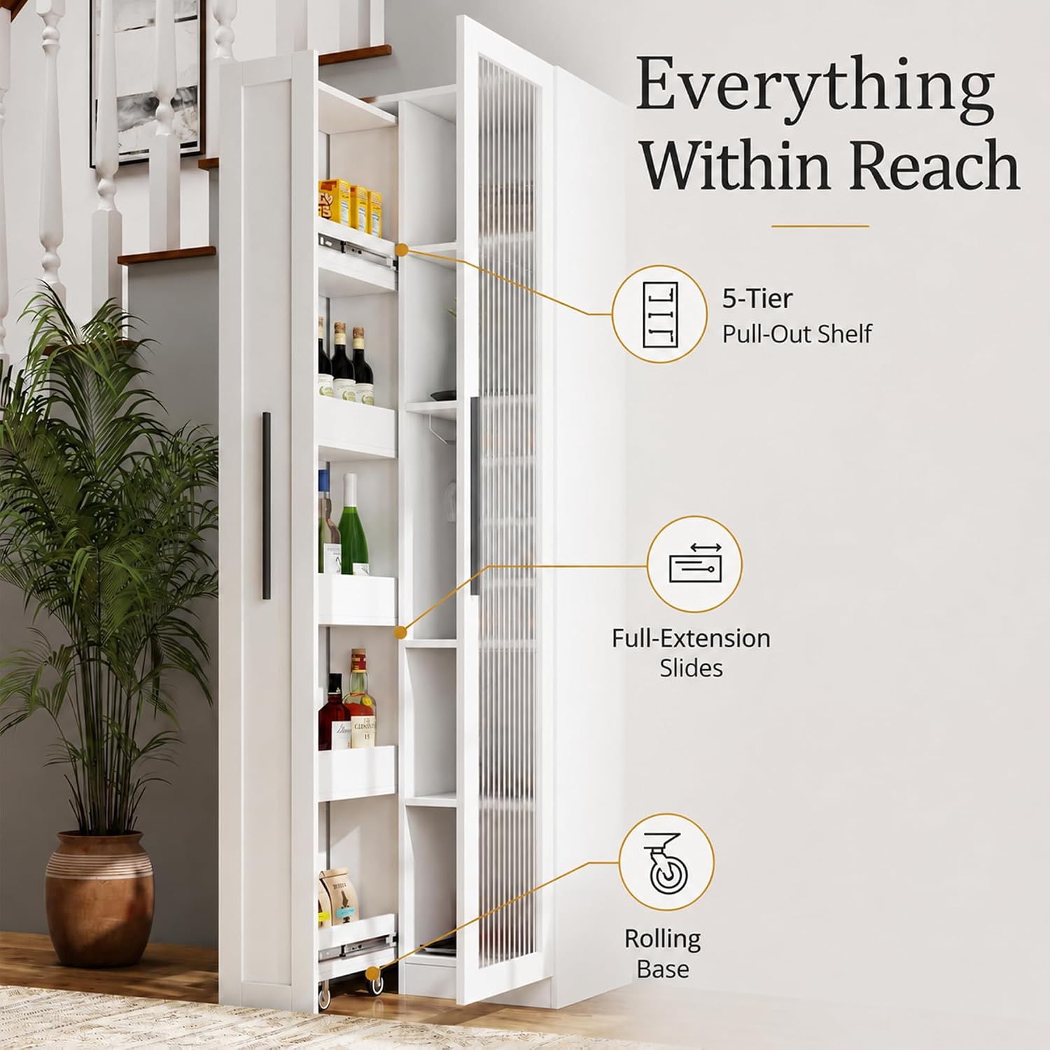 ตู้เก็บของในครัวสีขาวขนาด 71 น - Food Storage Without Pantry บทวิจารณ์และราคา