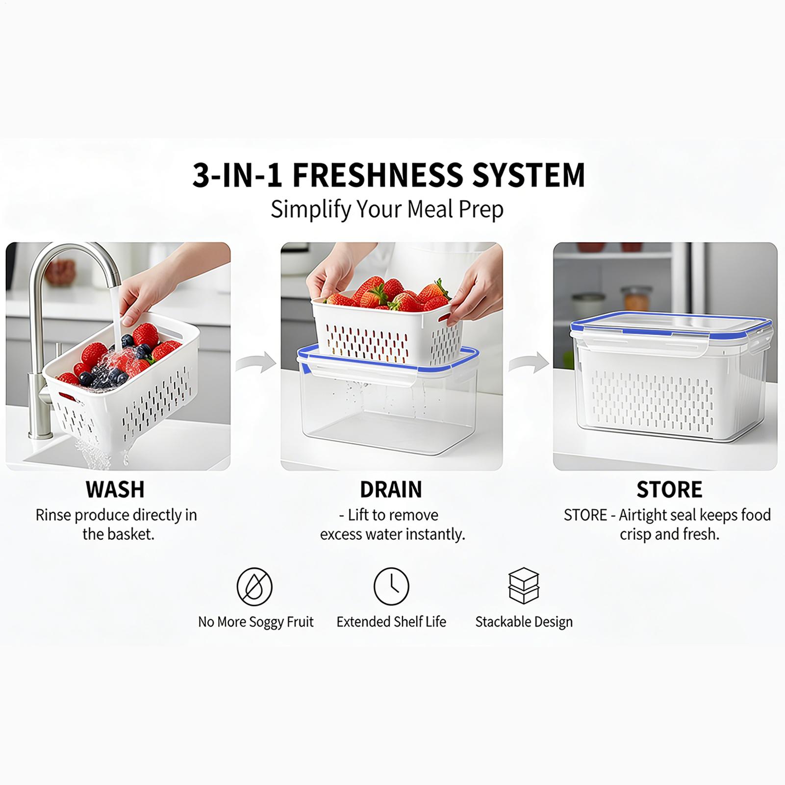 ภาชนะเก็บอาหาร 4 in 1 ภาชนะใสก - Food Storage Plastic บทวิจารณ์และราคา