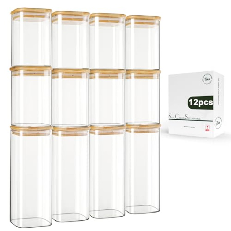 ชุดโหลแก้วทรงสี่เหลี่ยมพร้อมฝา - Food Storage Glass Containers บทวิจารณ์และราคา