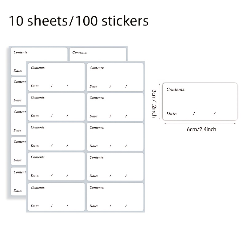 100 ชิ้น/10 แผ่น ป้ายติดตู้แช่ - Food Storage Labels บทวิจารณ์และราคา