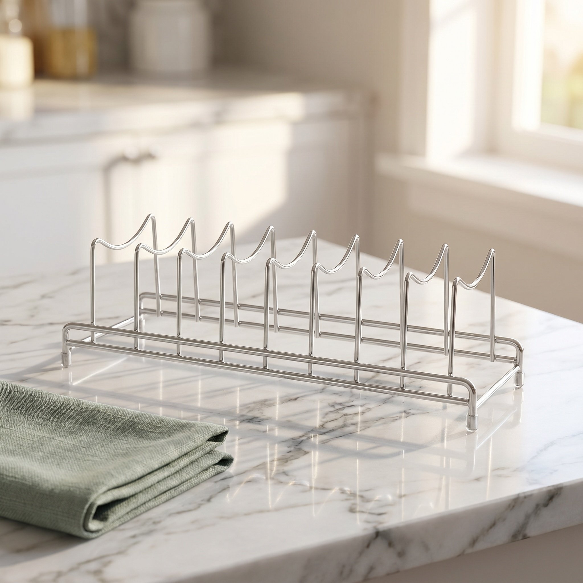 ชั้นวางฝาหม้อสแตนเลส 9 ช่อง สำ - Food Storage And Organizer บทวิจารณ์และราคา