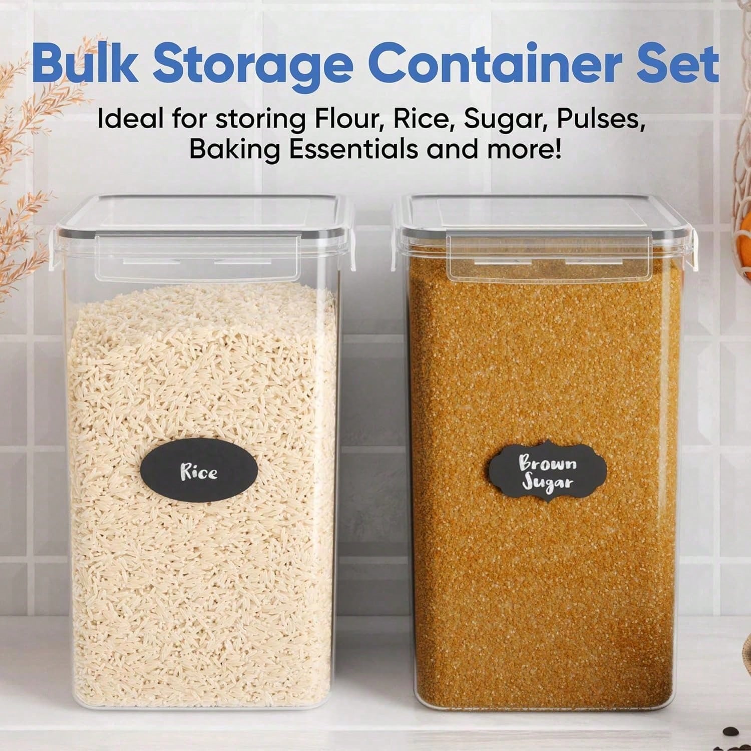 ภาชนะเก็บแป้งและน้ำตาลขนาดใหญ่ - Food Storage Labels บทวิจารณ์และราคา