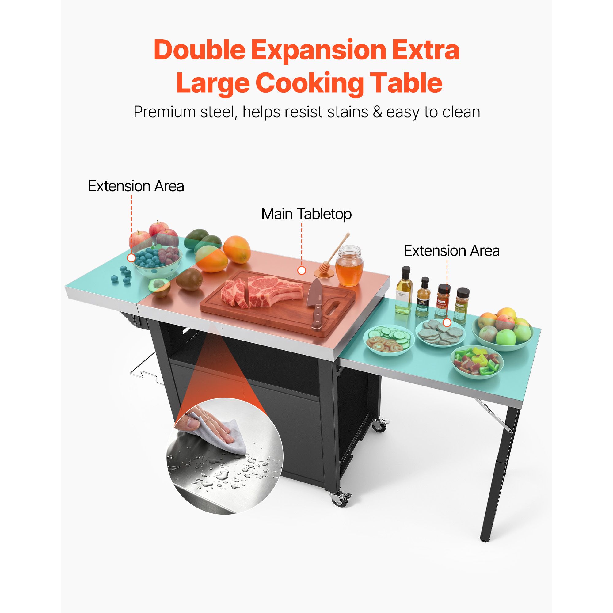 รถเข็นปิ้งย่างกลางแจ้งพร้อมตู้ - Food Storage In Cabinets บทวิจารณ์และราคา
