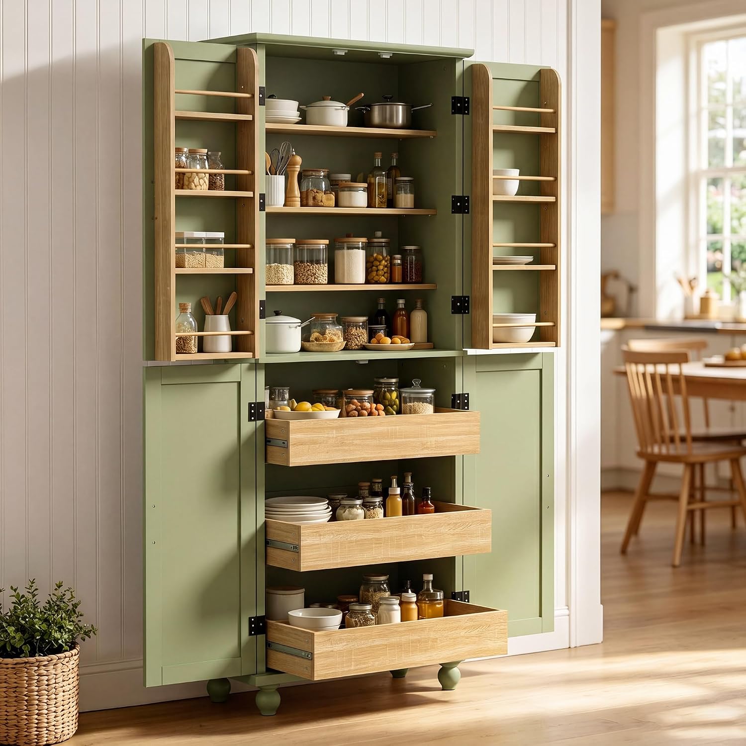 ตู้เก็บของในครัวสไตล์ฟาร์มเฮาส - Food Storage Without Pantry บทวิจารณ์และราคา