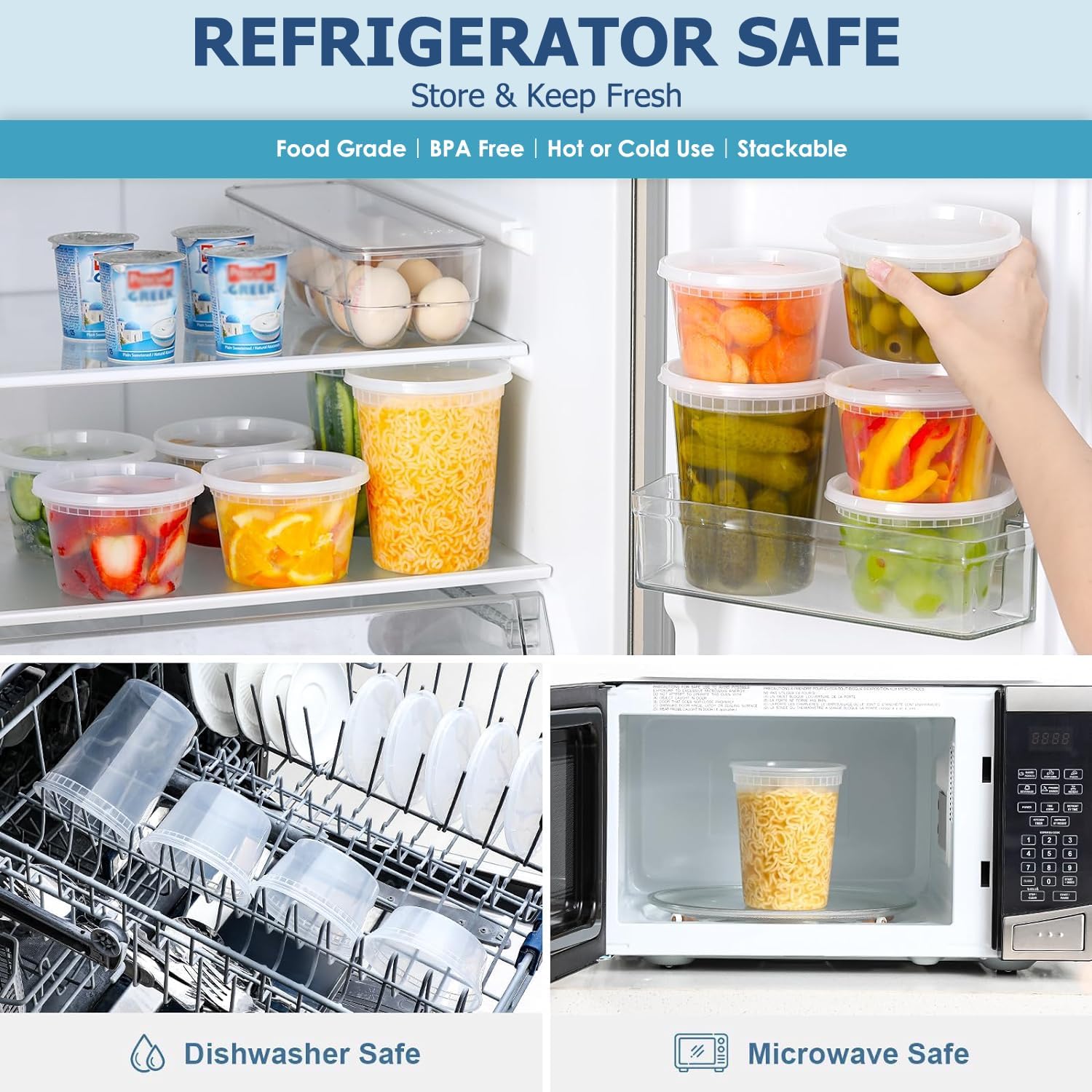 24 ชิ้น Deli ภาชนะเก็บอาหารพร้ - Food Storage Bowls บทวิจารณ์และราคา
