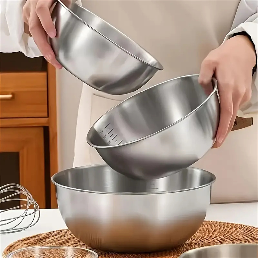 ชุดชามสแตนเลส 1-3 ใบ พร้อมสเกล - Food Storage Bowls บทวิจารณ์และราคา