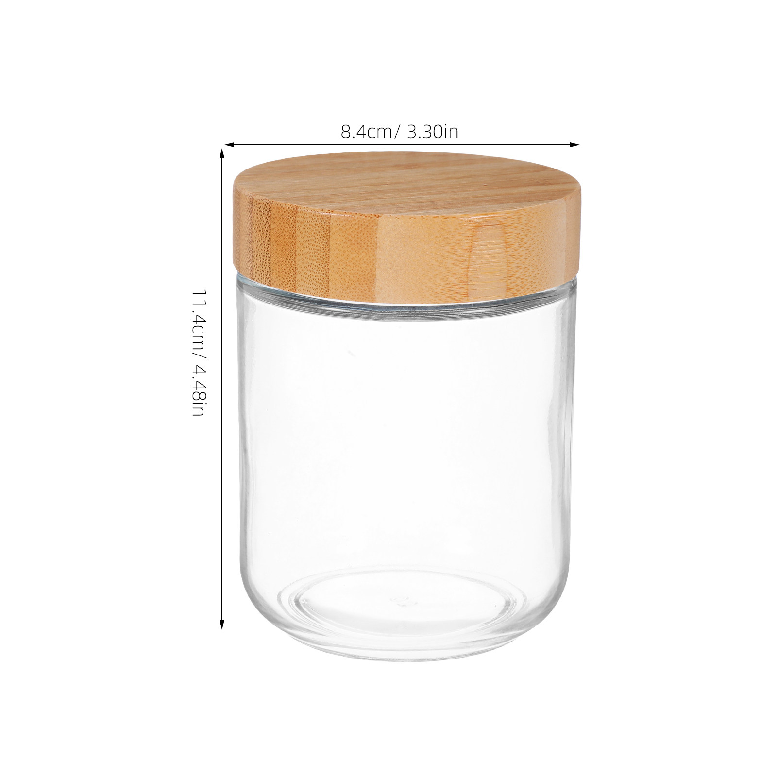 โหลแก้วใส 4 ชิ้น พร้อมฝาไม้ไผ่ - Food Storage Glass Containers บทวิจารณ์และราคา