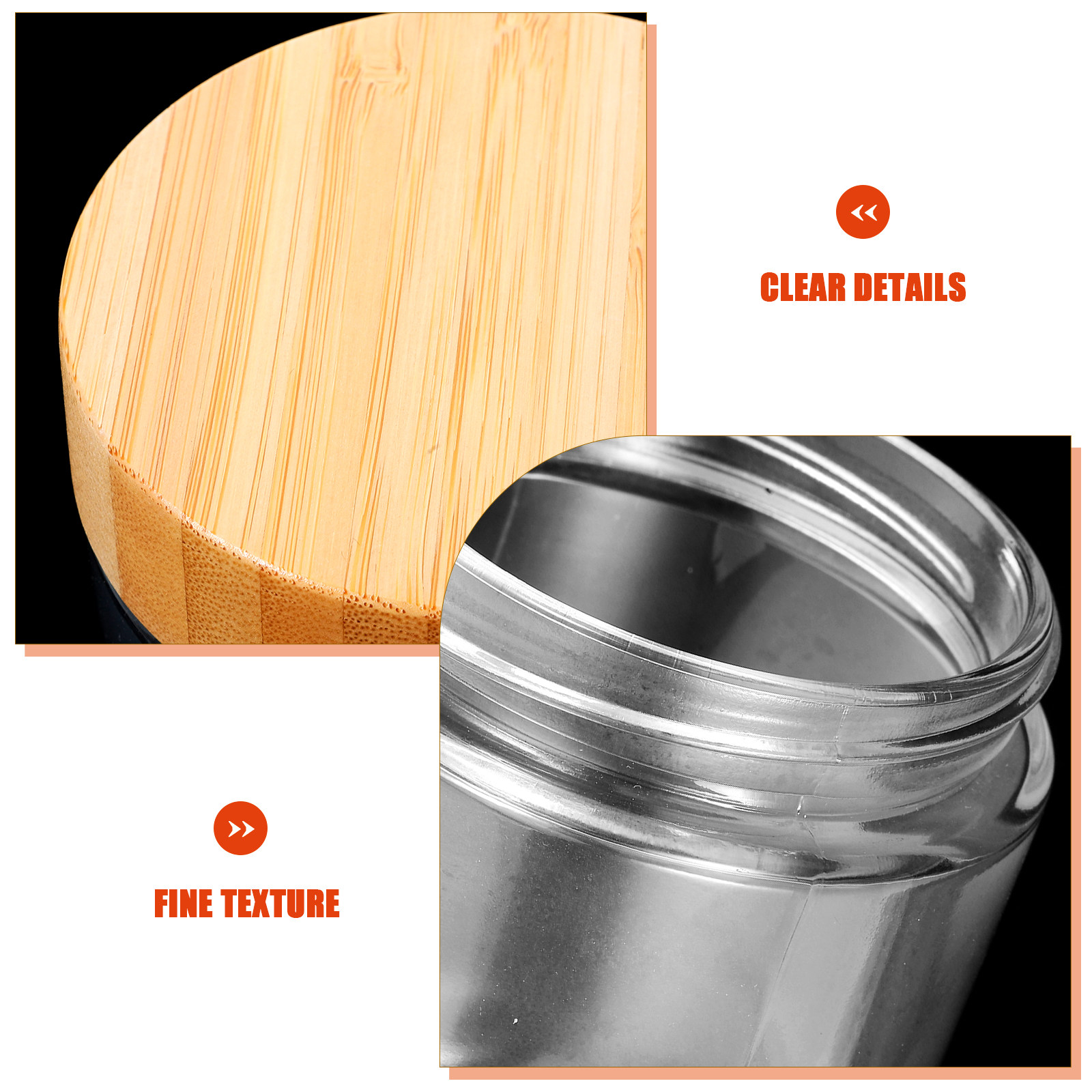 โหลแก้วใส 4 ชิ้น พร้อมฝาไม้ไผ่ - Food Storage Glass Containers บทวิจารณ์และราคา