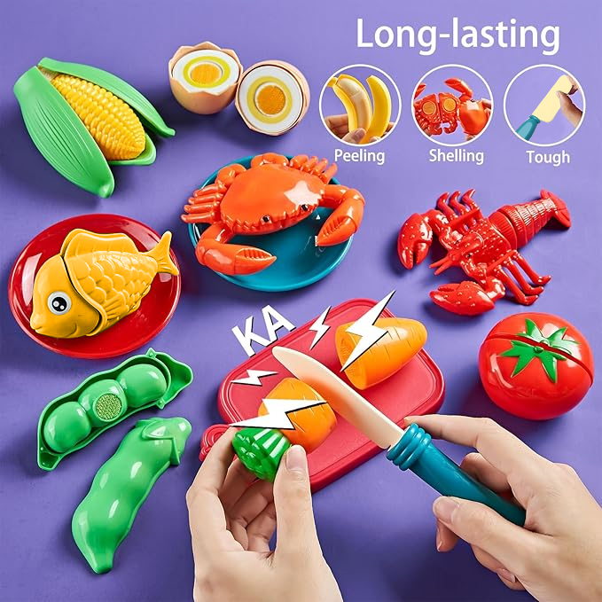 ชุดของเล่นครัว 81 ชิ้น ชุดหั่น - Food Storage Not Plastic บทวิจารณ์และราคา