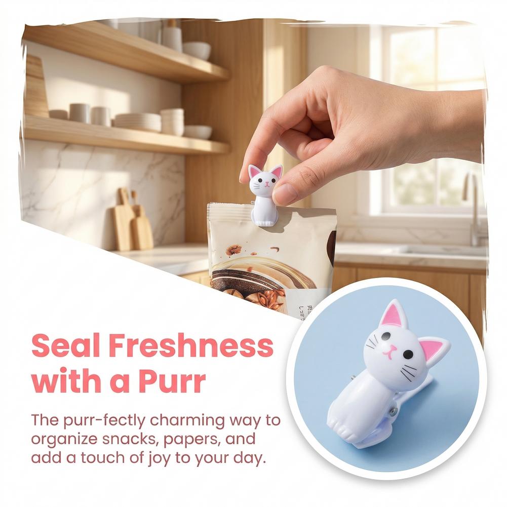 คลิปหนีบถุงรูปแมวน่ารัก คลิปพล - Food Storage Reusable Bags บทวิจารณ์และราคา