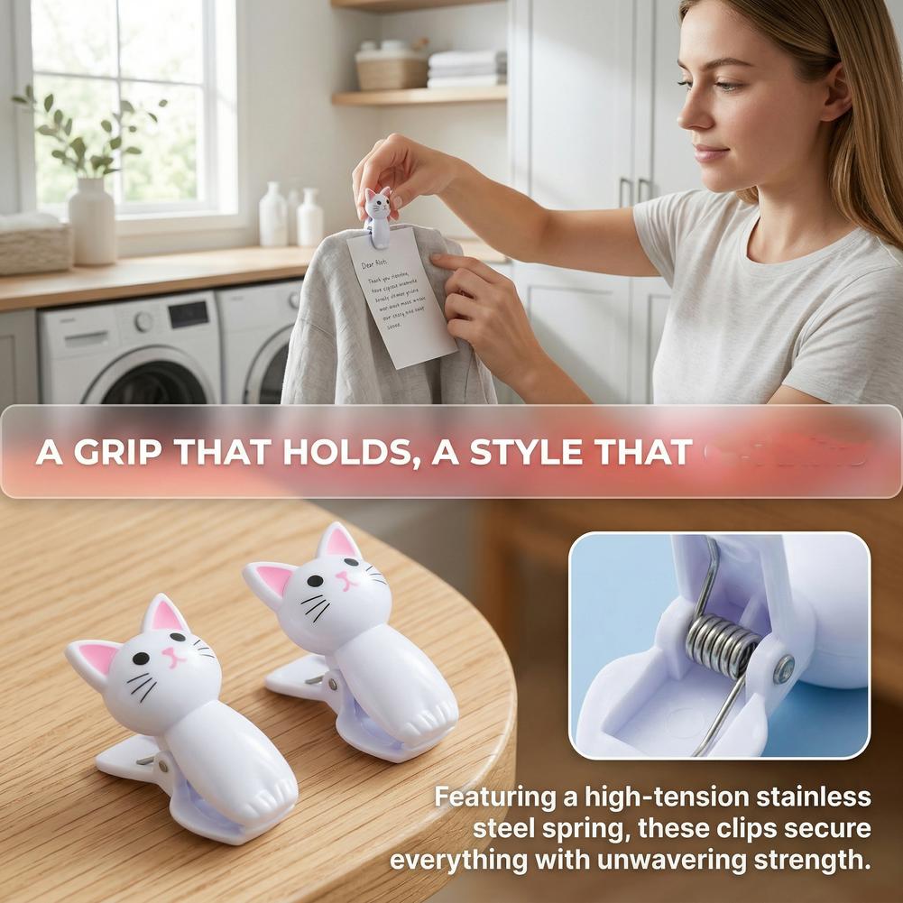 คลิปหนีบถุงรูปแมวน่ารัก คลิปพล - Food Storage Reusable Bags บทวิจารณ์และราคา