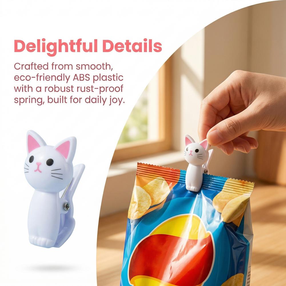 คลิปหนีบถุงรูปแมวน่ารัก คลิปพล - Food Storage Reusable Bags บทวิจารณ์และราคา
