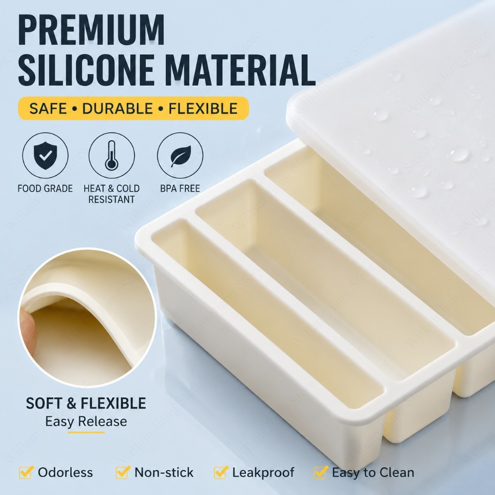 ถาดแช่แข็งซิลิโคนทนทานพร้อมฝาป - Food Storage In Cooler บทวิจารณ์และราคา