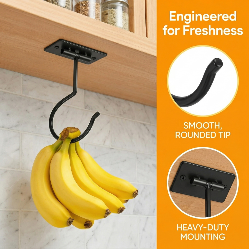 ตะขอแขวนกล้วยแบบติดผนังโลหะสีด - Food Storage And Organizer บทวิจารณ์และราคา