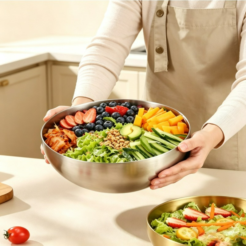 ชามผสมสแตนเลส ชามสลัดโลหะ ภาชน - Food Storage Bowls บทวิจารณ์และราคา