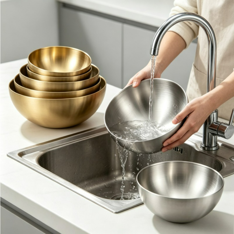 ชามผสมสแตนเลส ชามสลัดโลหะ ภาชน - Food Storage Bowls บทวิจารณ์และราคา
